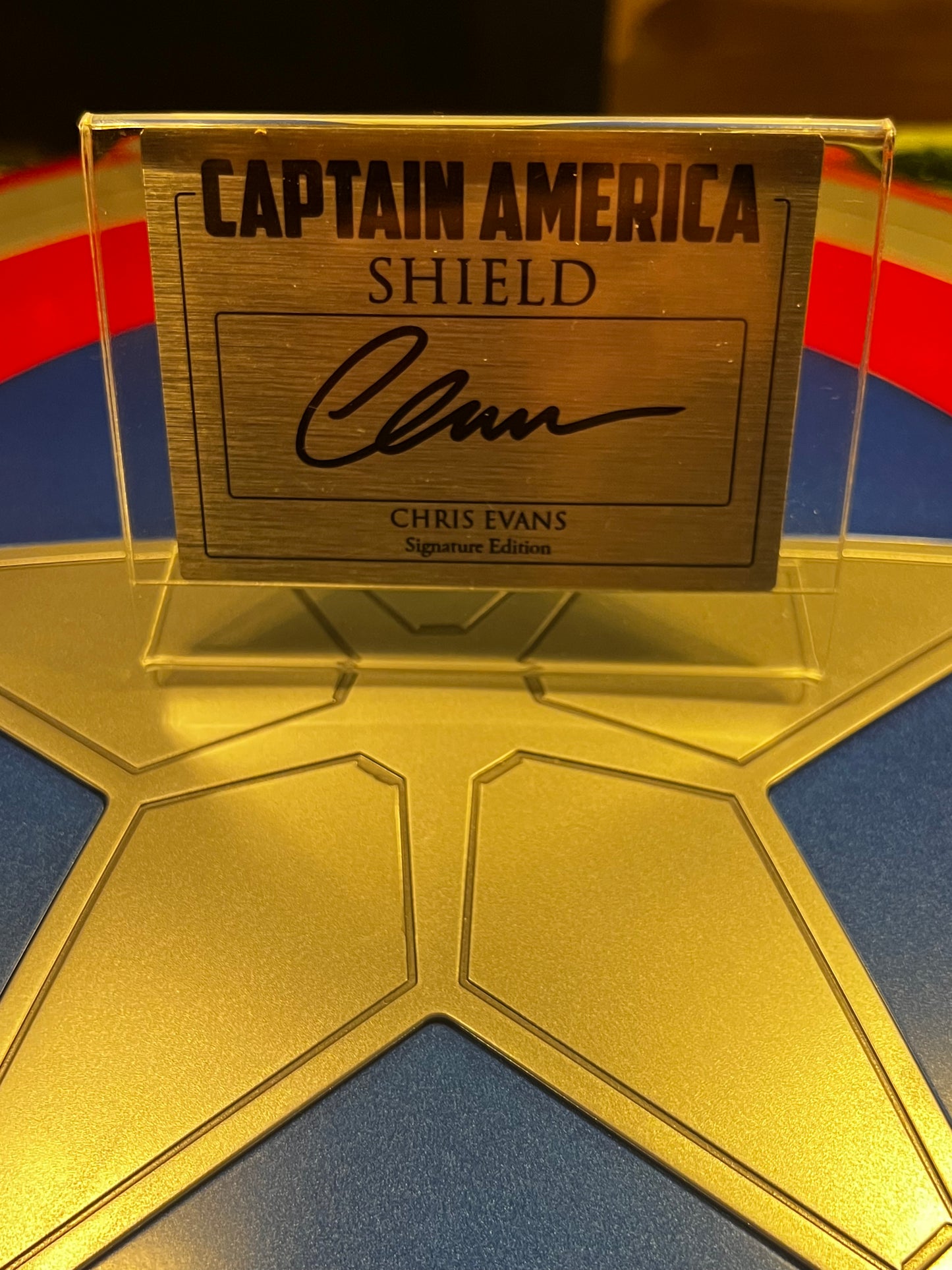 Chris Evans signed Captian America shield
