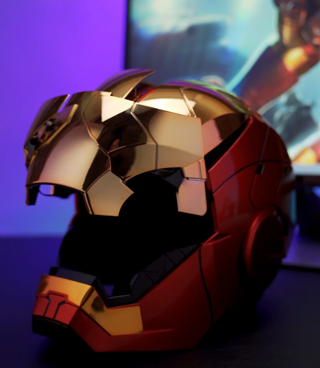 Iron man mk5 electric helmet with voice activation and opening features,